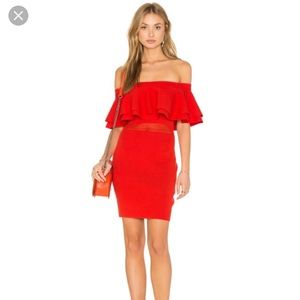 Endless Rose off the shoulder red dress SMALL
